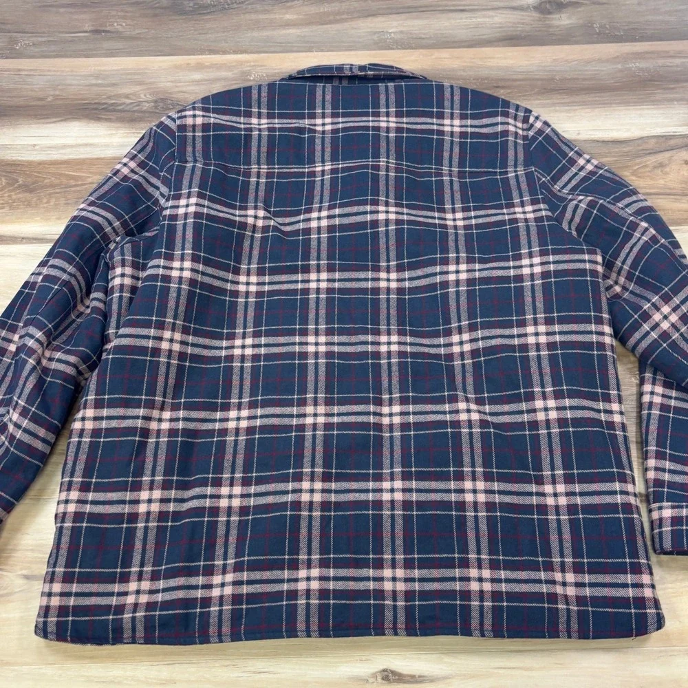 Levi's Shirt Jacket Mens XL Plaid Cotton Quilted Lining Workwear Navy Heritage - Picture 9 of 9
